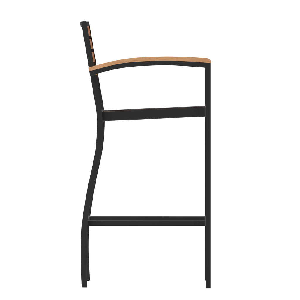 Teak Bar Height Stool with Arms S8684