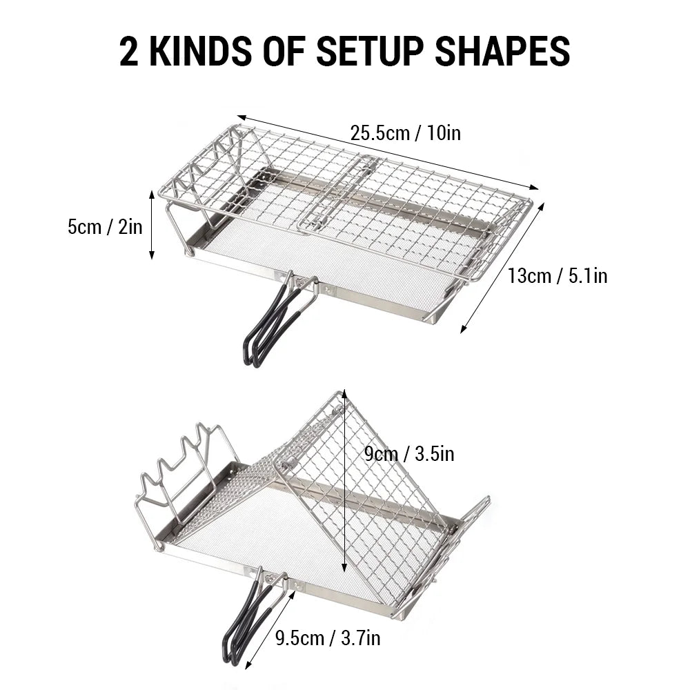 Stainless Steel Folding Camp Stove Toaster Rack S6643