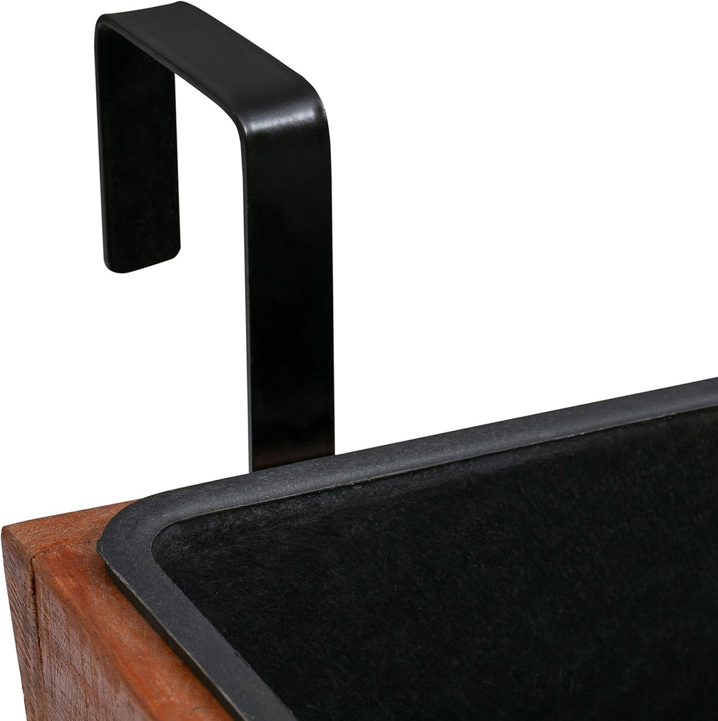 Recycled Wood Rectangular Hanging Planter, 2-Pack, Brown, 18.9" x 7.87" x 7.5" N2217