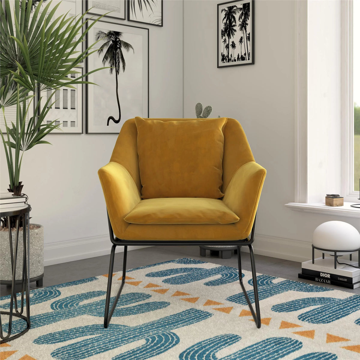 Mustard Yellow Velvet Accent Chair G441713