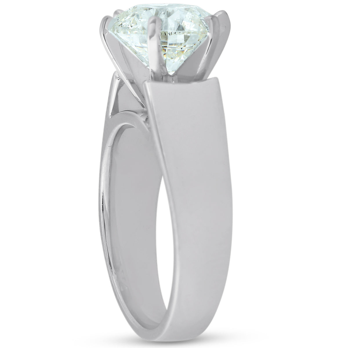 3Ct Diamond Solitaire Engagement Ring 14k White Gold V855