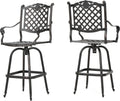 Cast Aluminum Bar Stools, 2-Pcs Set, Shiny Copper R8922