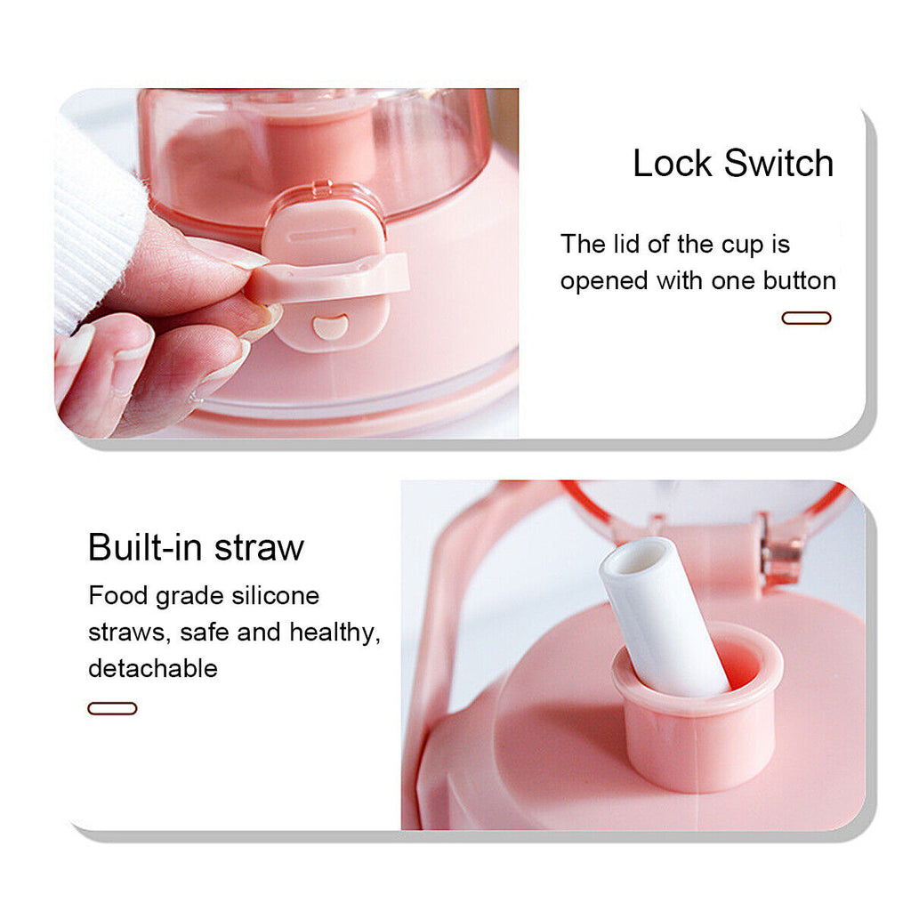 1.3L Water Bottle With Straw D12079