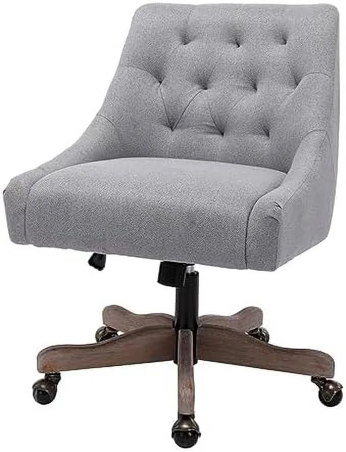 Blue Swivel Shell Chair with Wood Base and Wheels Y781