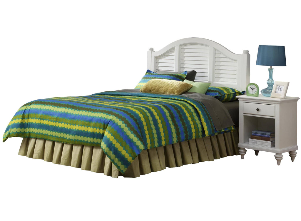 Brushed White Headboard and Night Stand P17741