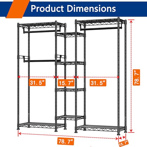 Silver Metal Heavy Duty Wire Garment Rack K621