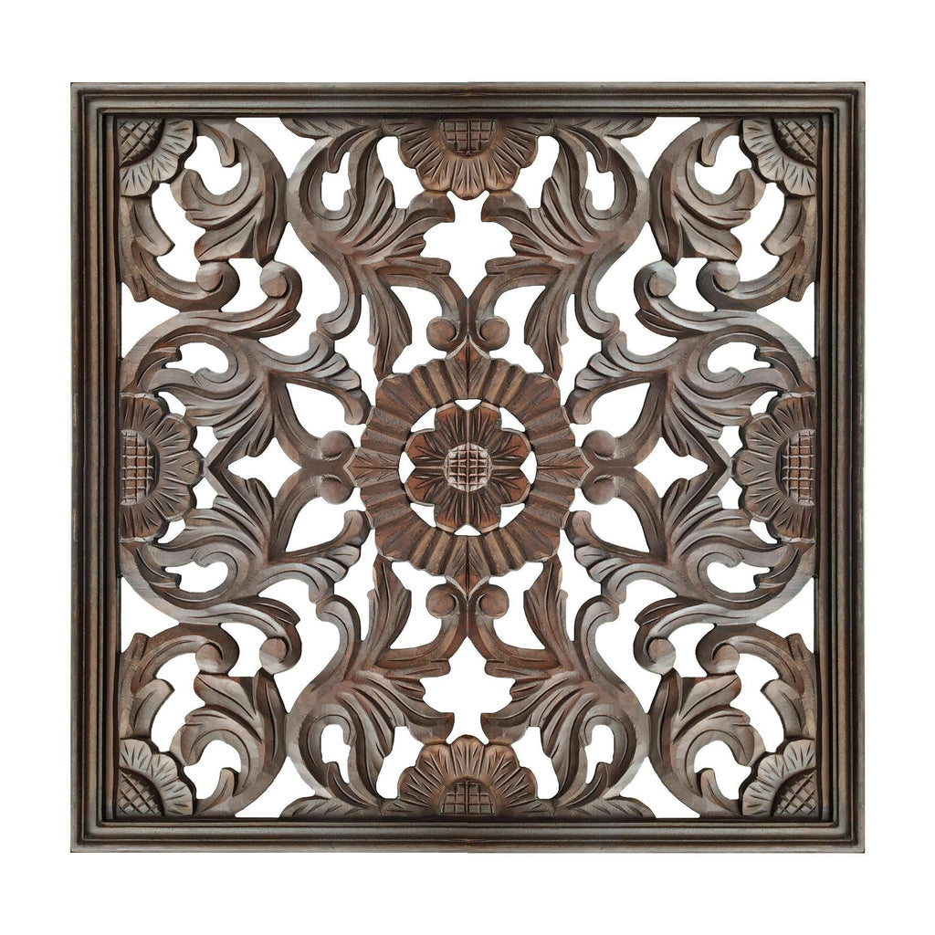 Burnt Brown Square Wooden Wall Panel B519