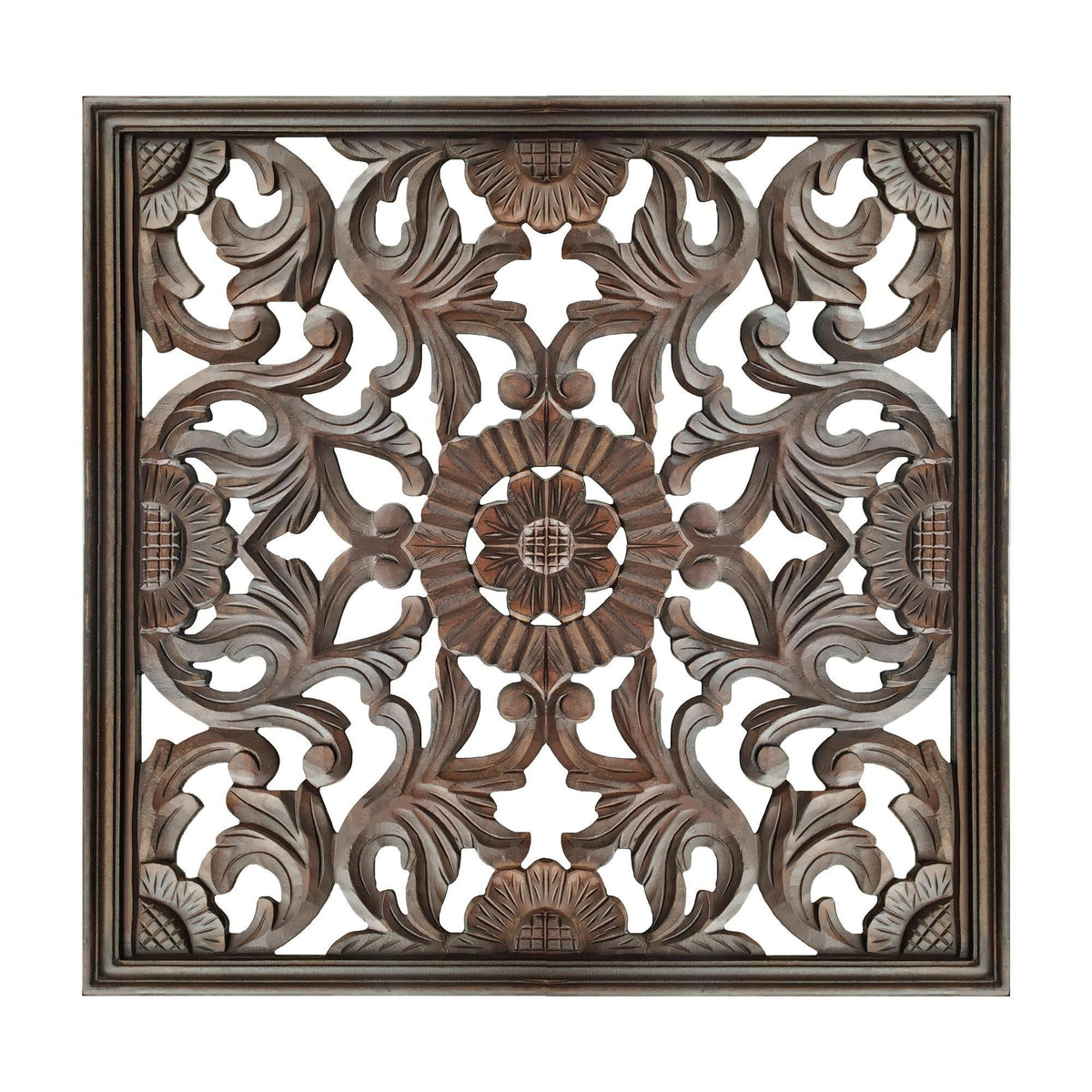 Burnt Brown Square Wooden Wall Panel B519
