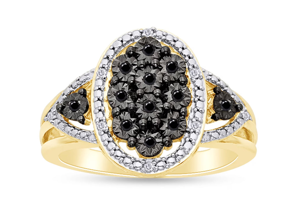 Oval Frame Cluster Engagement Ring B379