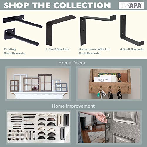 4 Pack Rustic Iron Black Metal Shelf Brackets Q3374