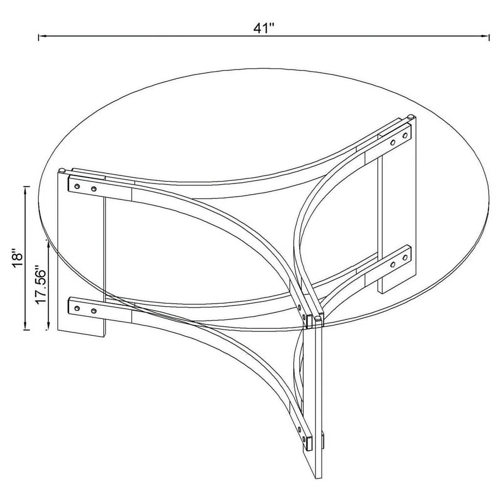 Round Glass Coffee Table with Acrylic Legs E519595