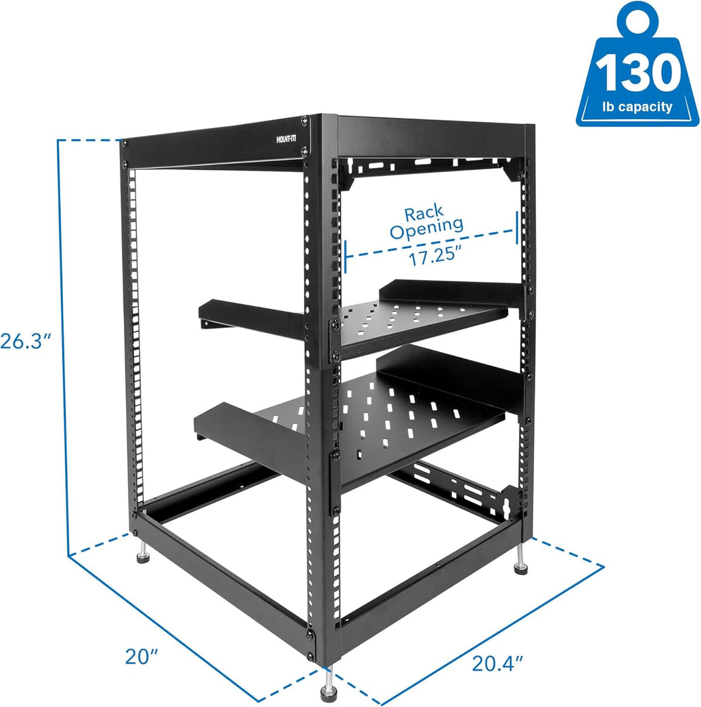 15U Server Rack with 2 Shelves N902622