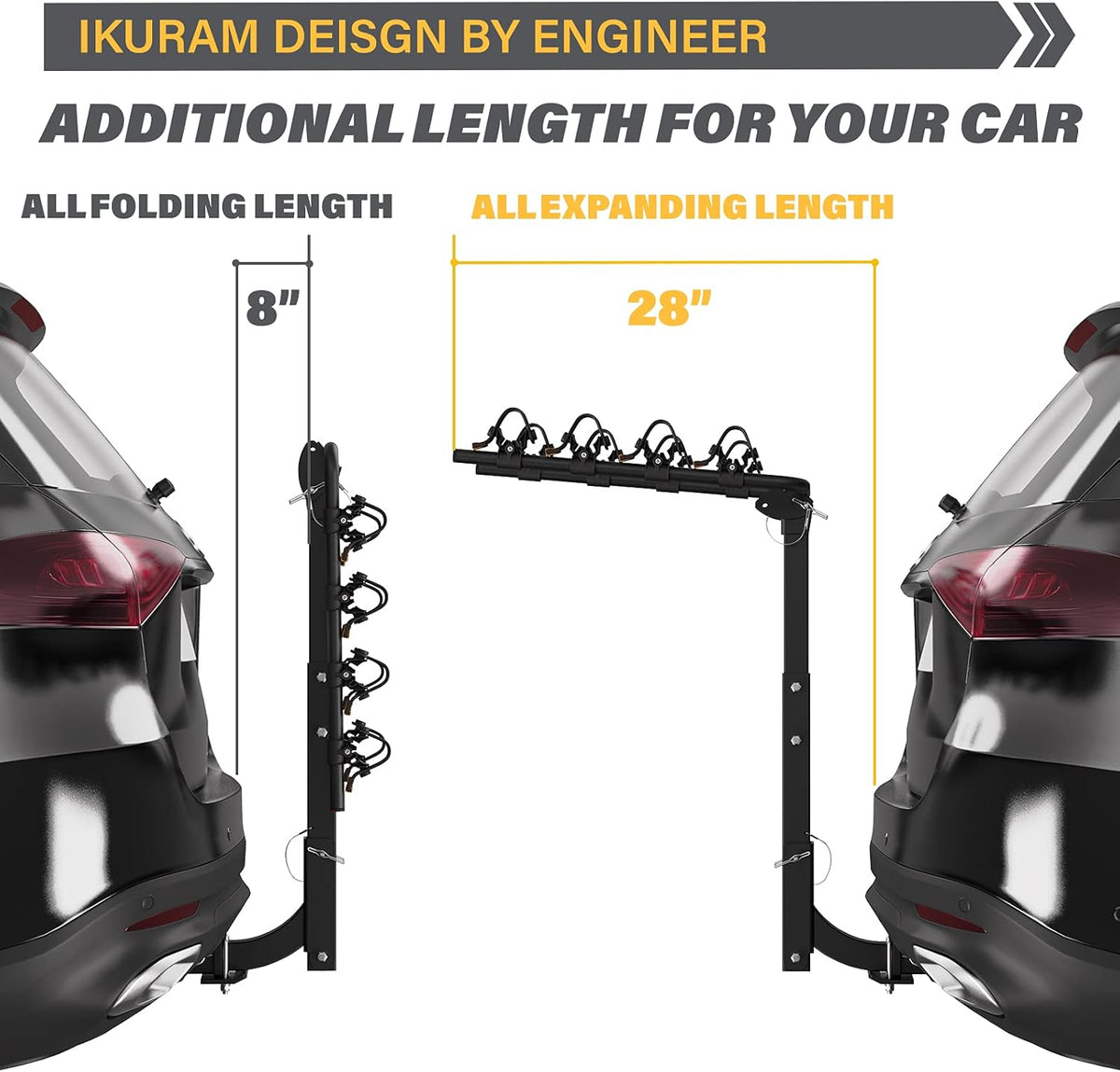 4 Bike Hitch Mount Double Foldable Rack P701