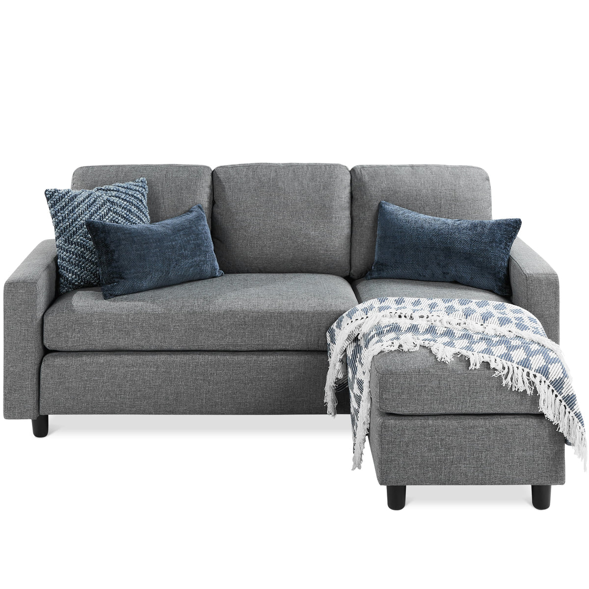 Linen Sectional Sofa Couch with Chaise Lounge R50450