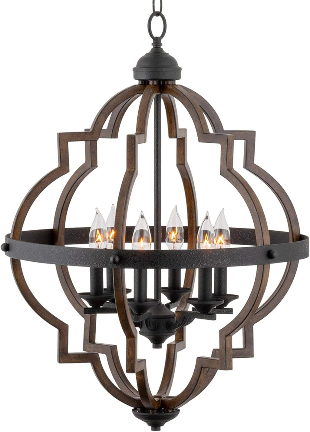 6-Light Rustic Farmhouse Chandelier D842