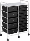 White 15 Drawers Rolling Storage Cart I58138