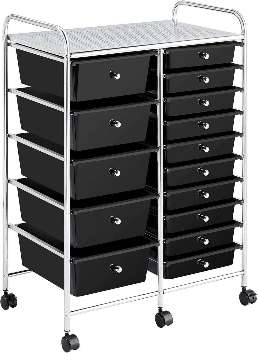 White 15 Drawers Rolling Storage Cart I58138