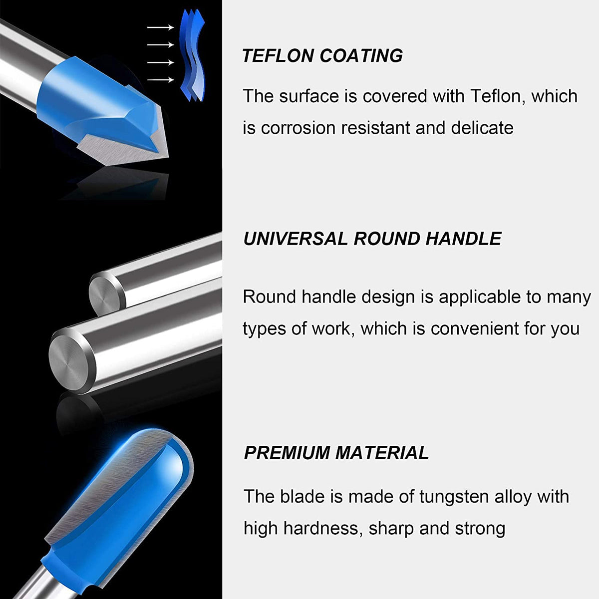 1/4 Carbide V Groove Round Nose Router Bit M264536