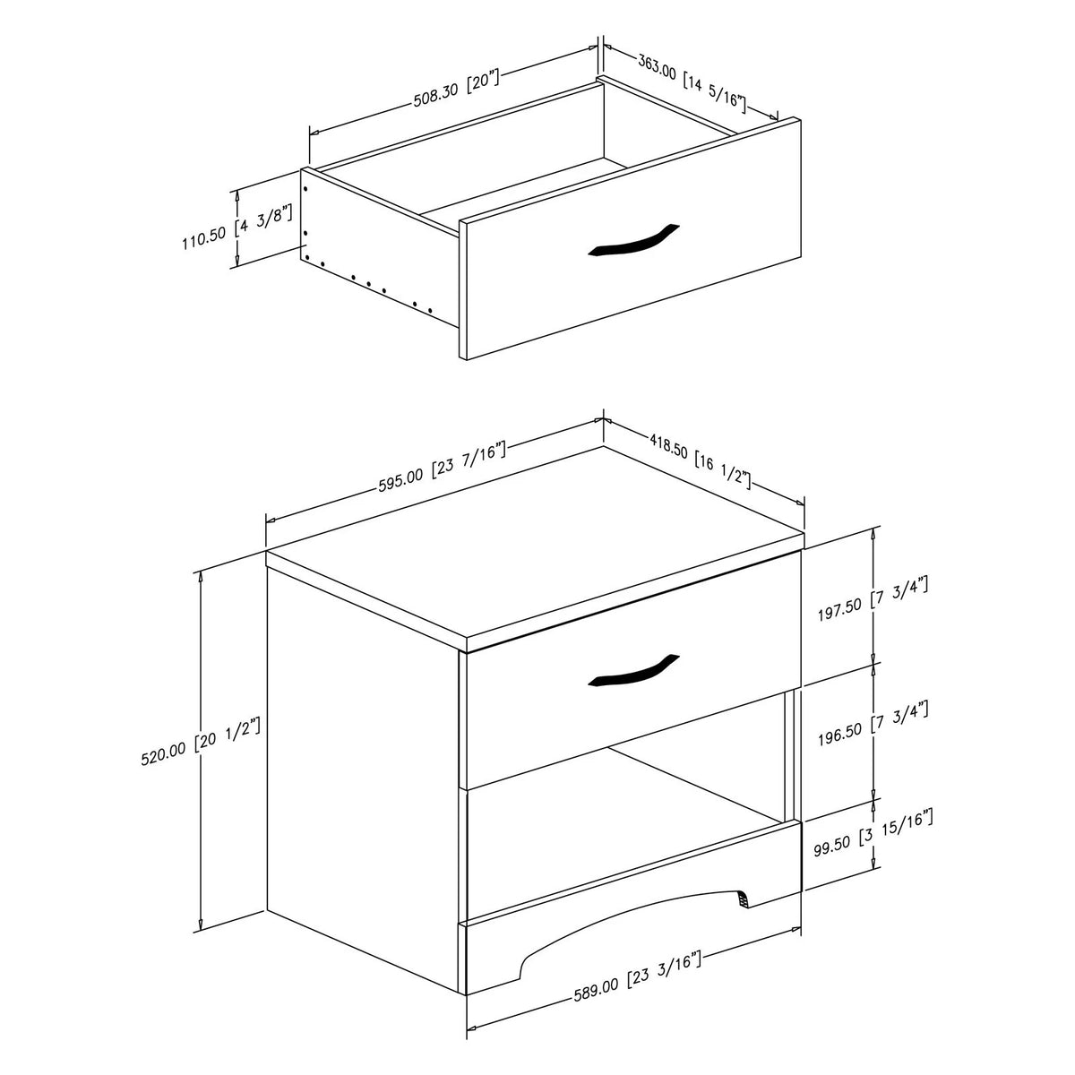 1 Drawer Nightstand P200387