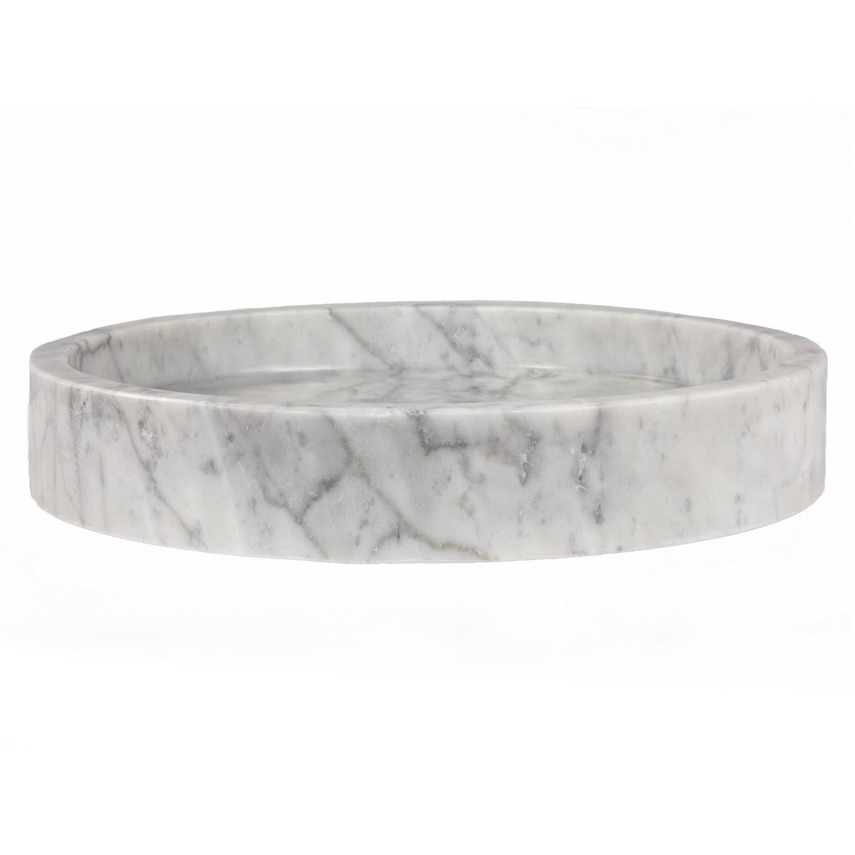 White Carrara Marble Round Vessel Sink A6530