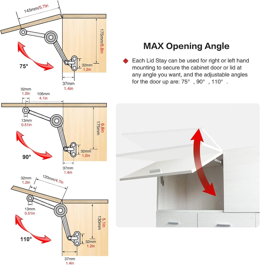 2 Pcs Soft Close Lid Support Hinges with Screwdriver N113131