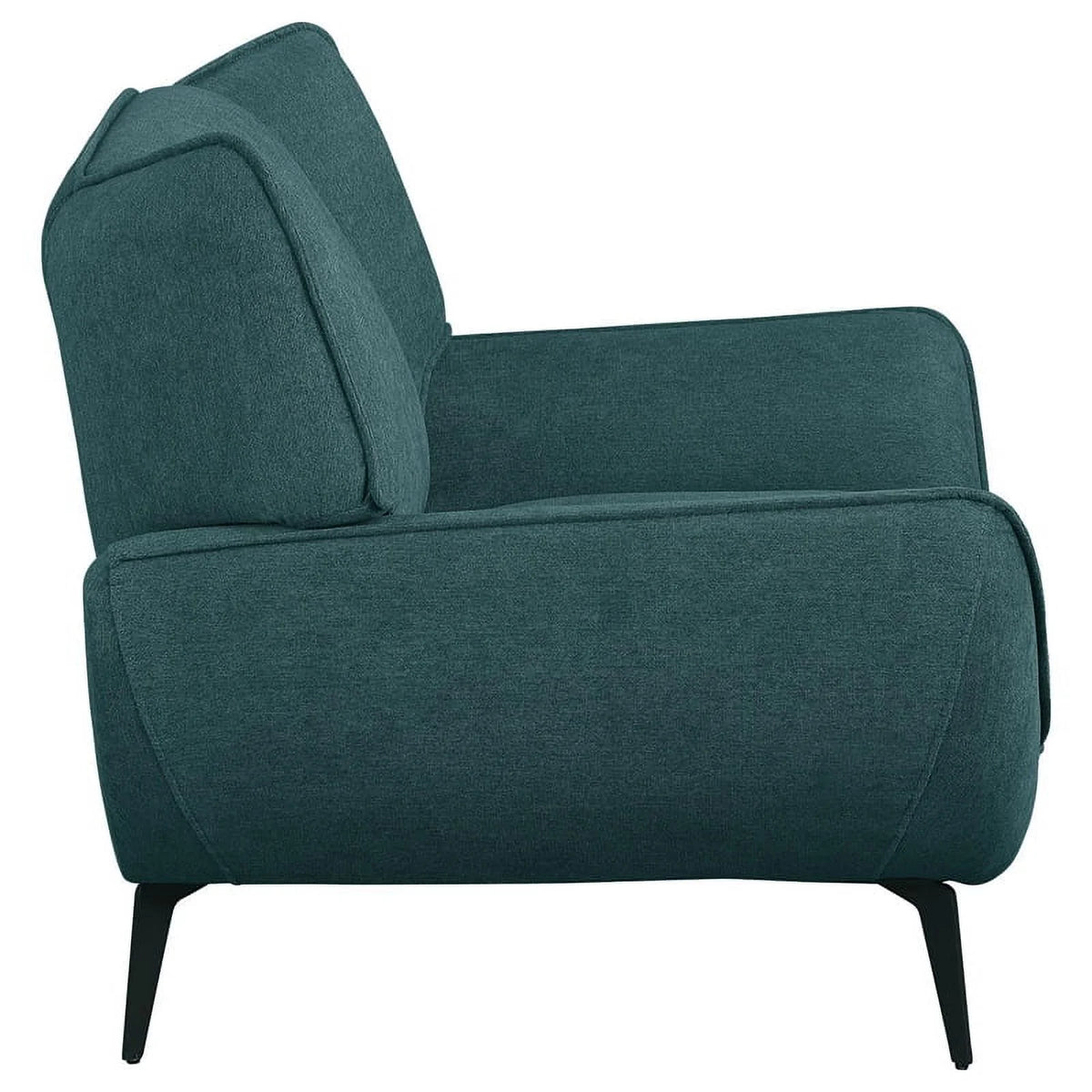 Teal Blue Black Fabric Metal Sofa Set N4765