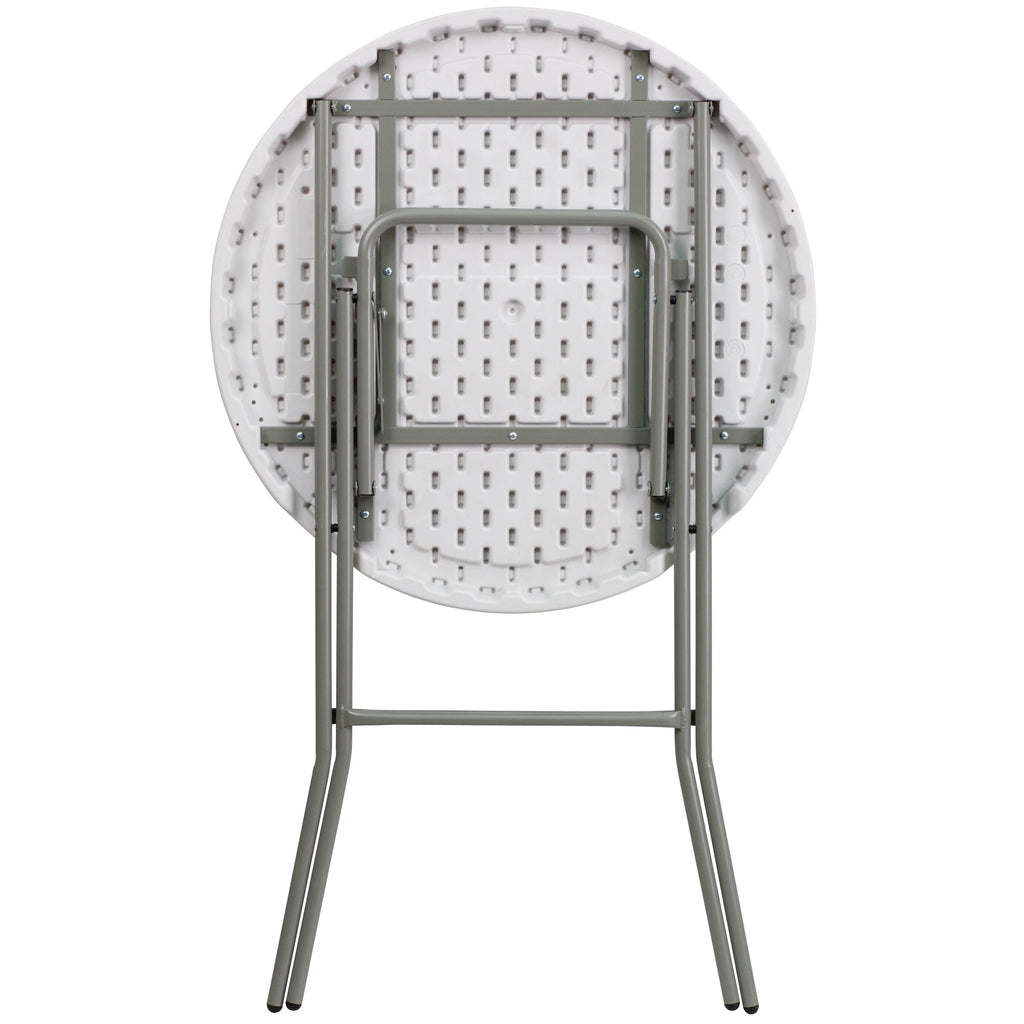 2.6-Foot Round Granite White Plastic Folding Table I1158