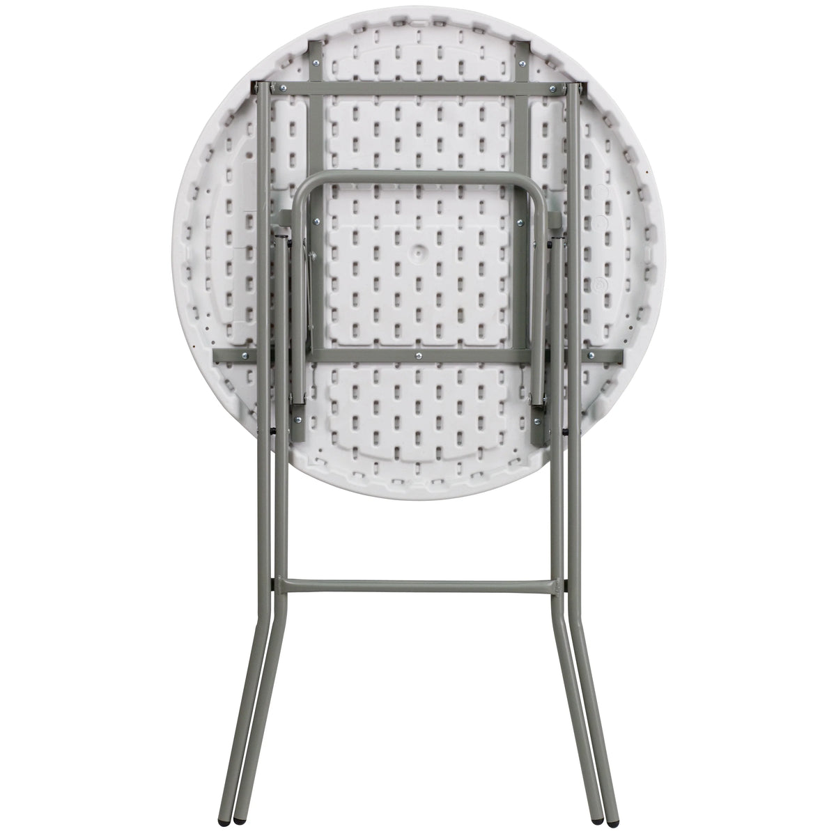 2.6-Foot Round Granite White Plastic Folding Table I1158