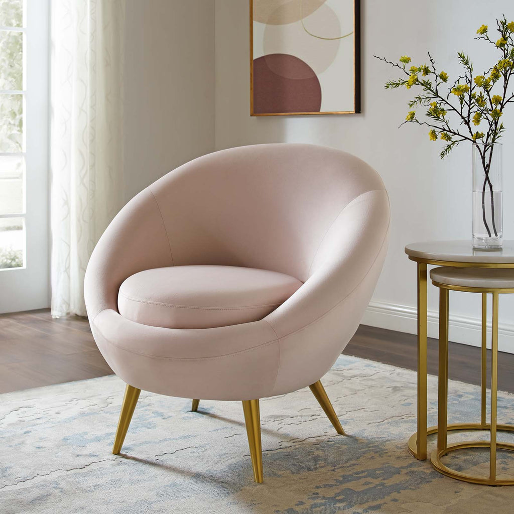Pink Velvet Metal Steel Accent Side Chair F36256