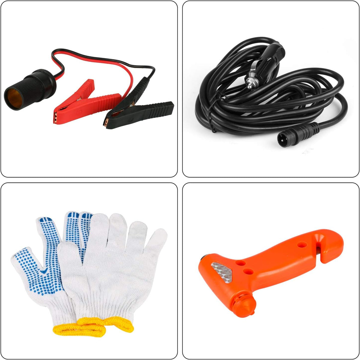 12V DC Electric Hydraulic Floor Jack 3 in 1 Set with Safe Hammer Car Repair Tool Kit Q838008