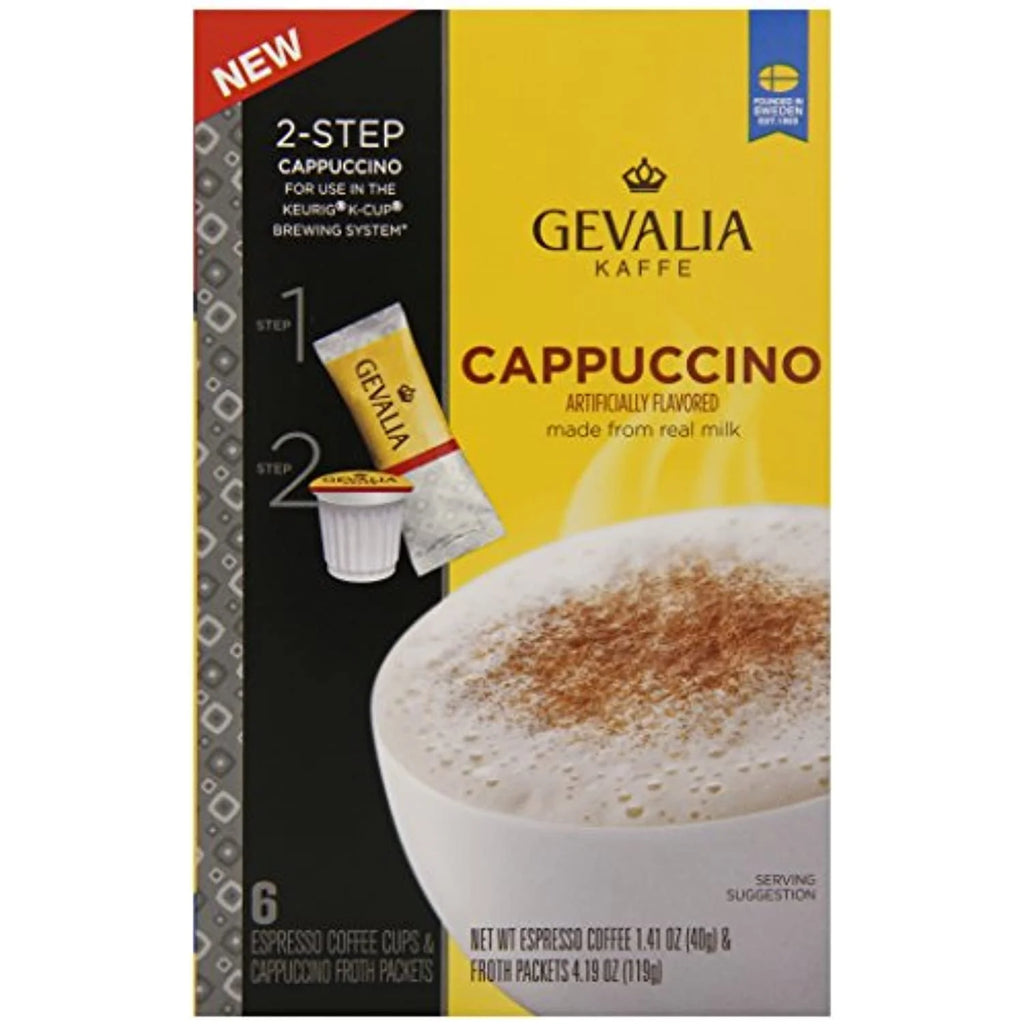 Cappuccino Espresso K-Cup & Froth Packets, 6 Count, 5.6Oz Box (Pack Of 3) I169247