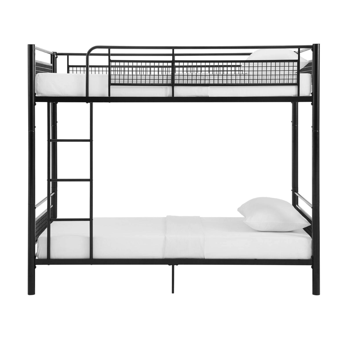 Twin Over Twin Metal Mesh Frame Bunk Bed Black H97104