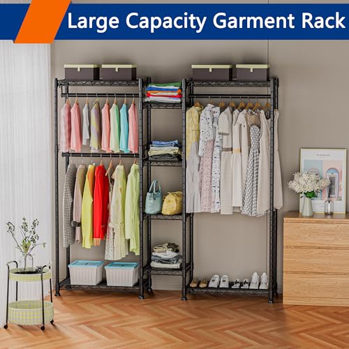 Silver Metal Heavy Duty Wire Garment Rack K621
