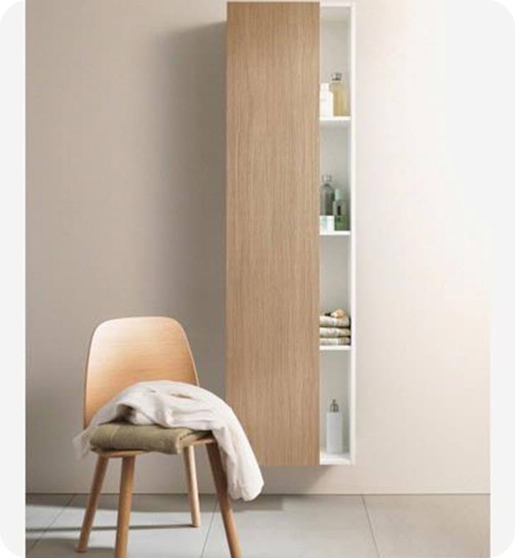Tall Cabinet Natural Walnut White Matt K523928