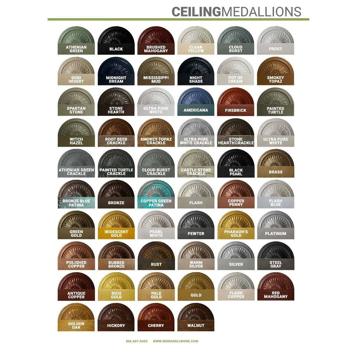Leaf Ceiling Medallion Hand-Painted Smokey Topaz C379