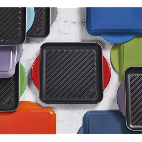 9.5" Enameled Cast Iron Square Skillet Grill E522