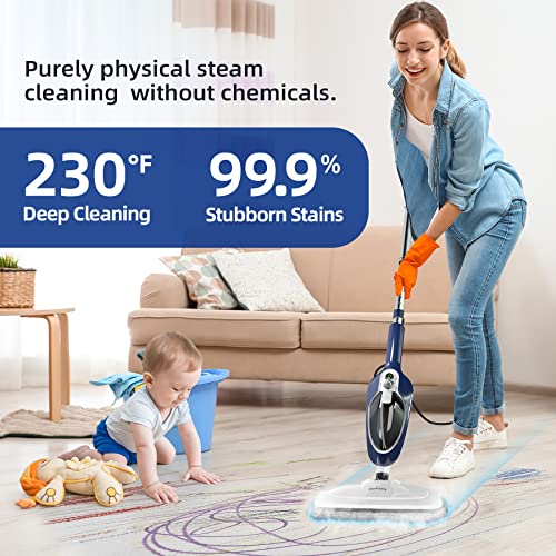 10-in-1 Floor Steamer Detachable Multi-Purpose Handheld Steam Cleaner with 11 Accessories M16675