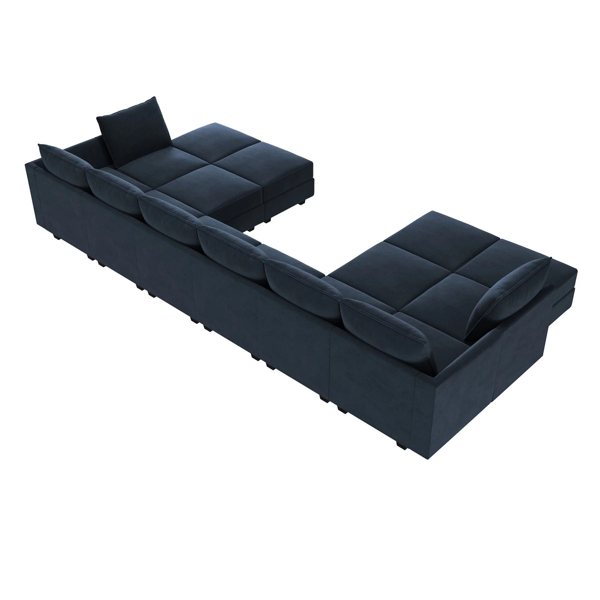 Navy Blue Velvet Modular Sleeper Sofa Y875777