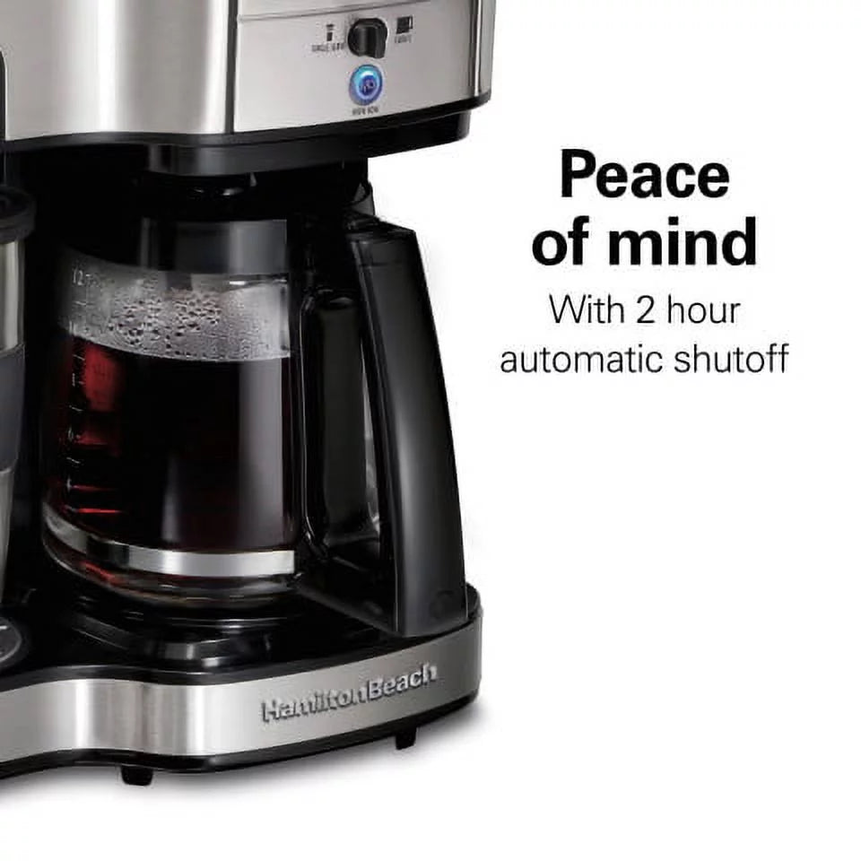 2-Way Coffee Maker, Single-Serve or 12 Cups, Glass Carafe, Black B807501