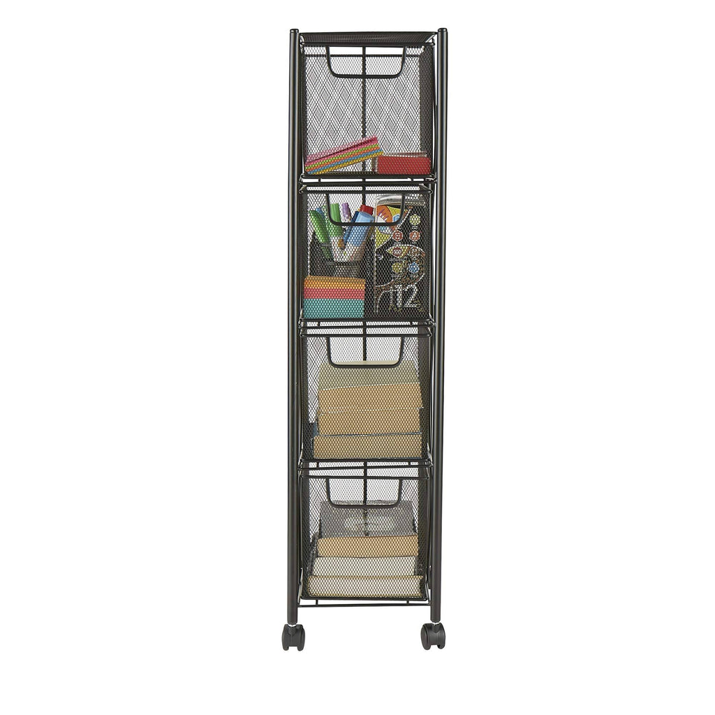 4 Drawer Rolling Mesh Metal Cart B198235
