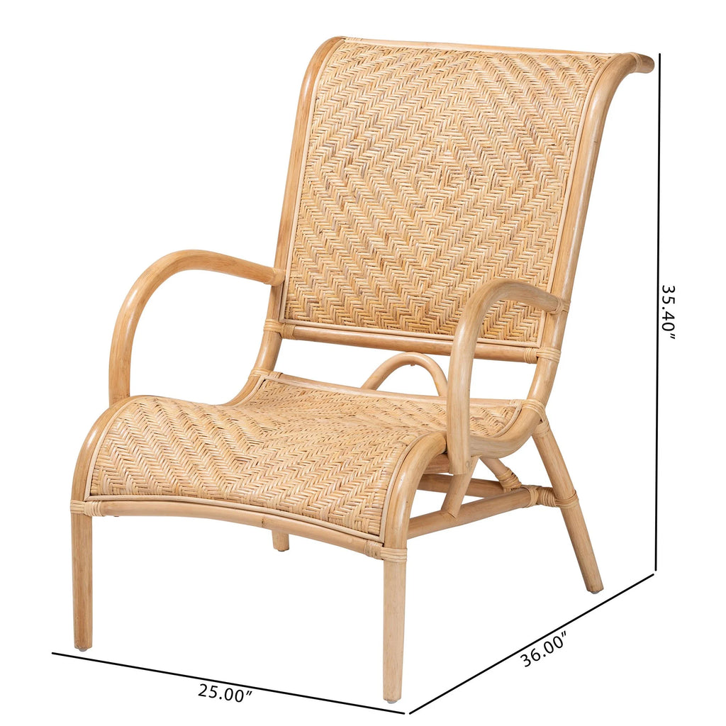 Natural Brown Rattan Lounge Chair M3379