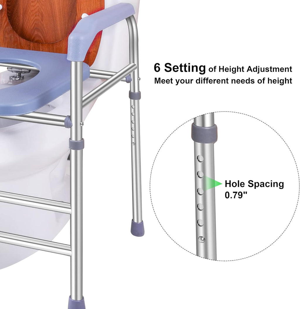 Raised Toilet Seat with Handles 400lbs, Adjustable Height A511362