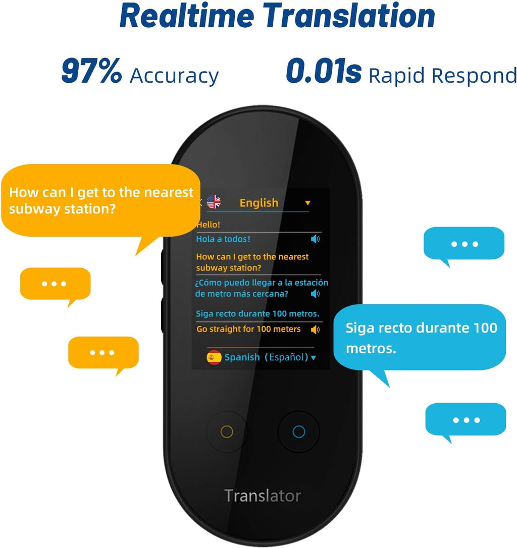 Black Pack of 2 Language Translator Device with 2.4 inch Touchscreen H100528