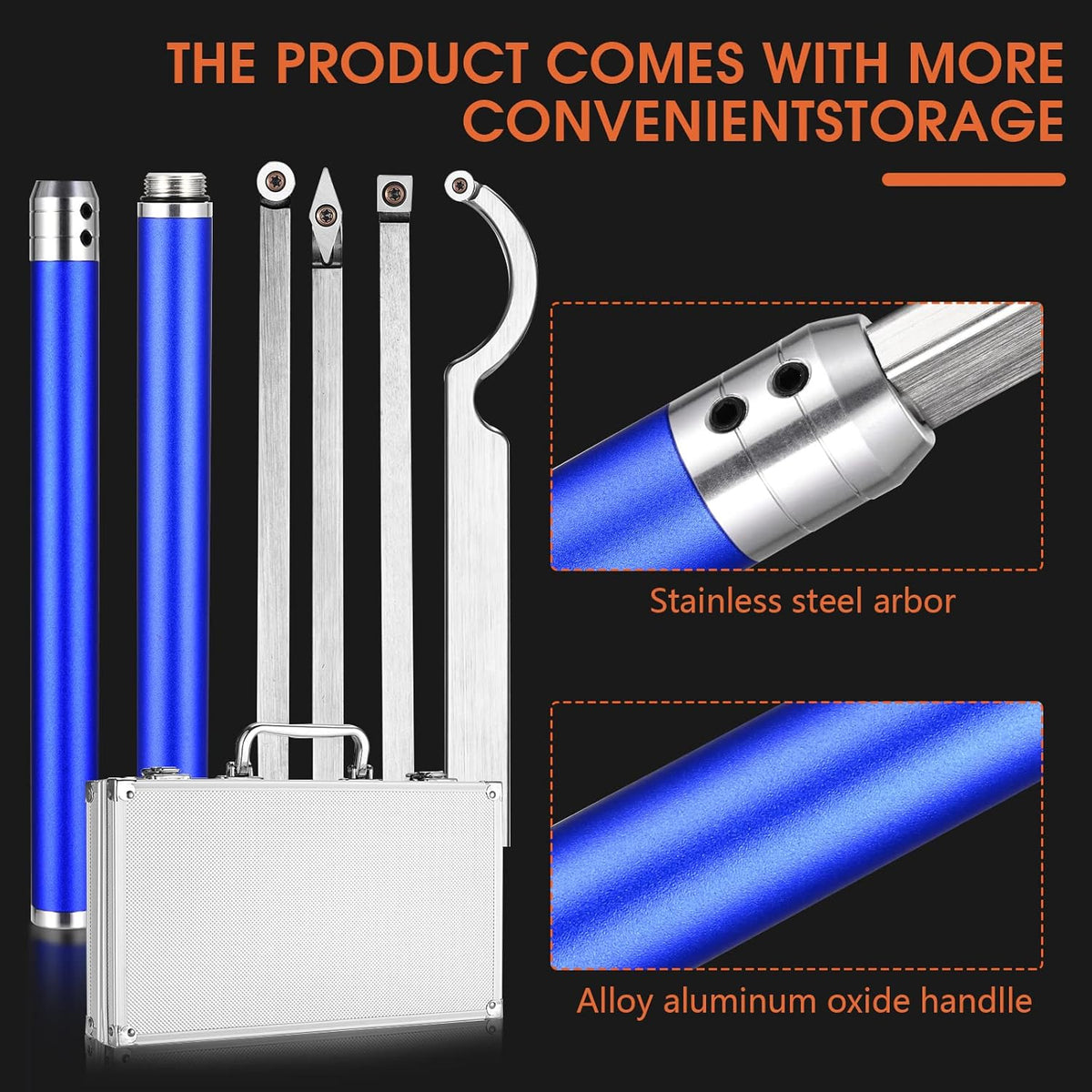 8 in 1 Carbide Tipped Woodturning Set with Aluminum Case K94793