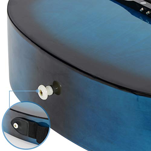 Natural Acoustic Guitar With Guitar Case, Strap, Tuner and Pick V8929