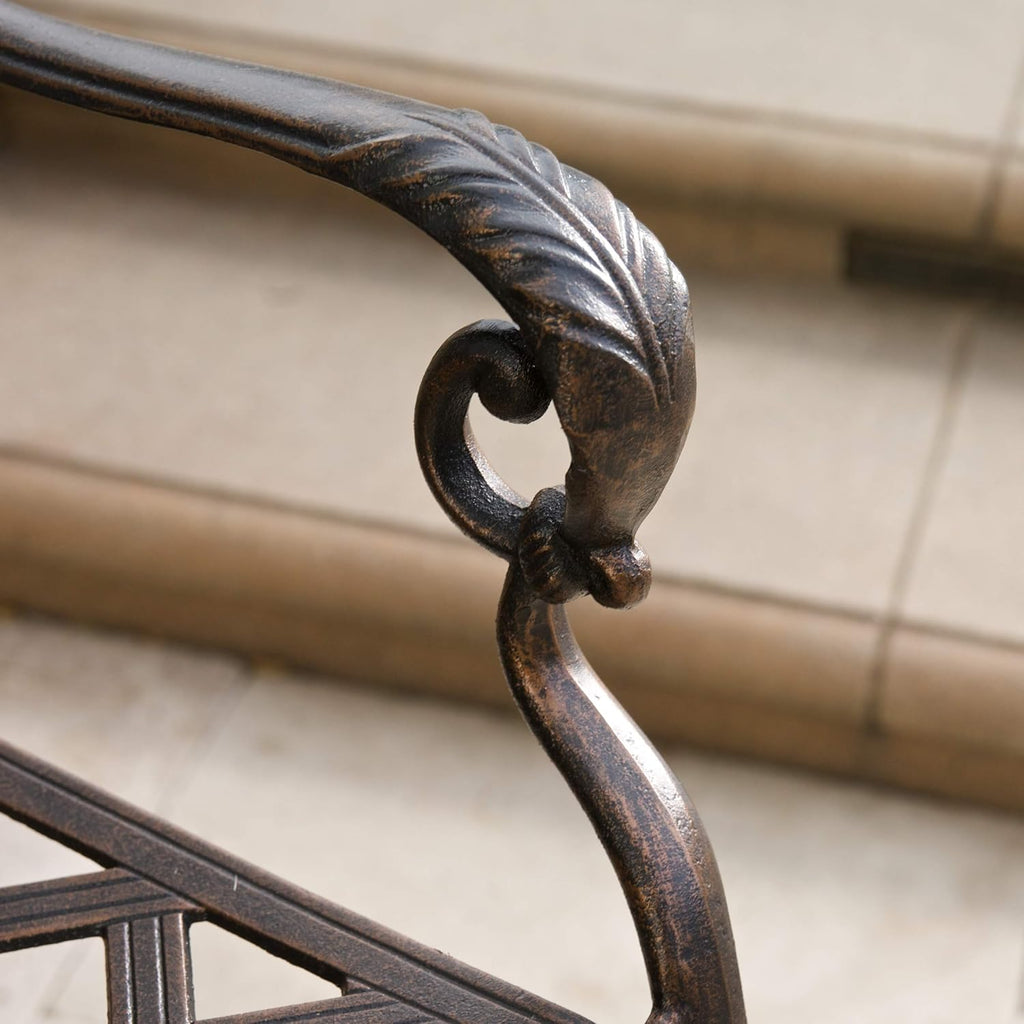 Cast Aluminum Bar Stools, 2-Pcs Set, Shiny Copper R8922