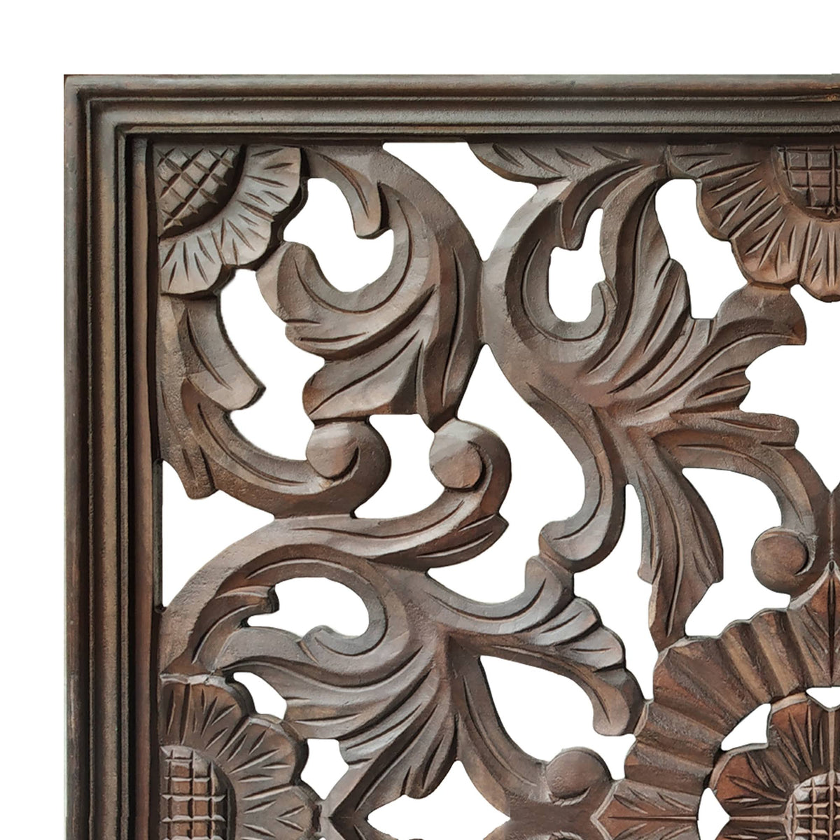 Burnt Brown Square Wooden Wall Panel B519