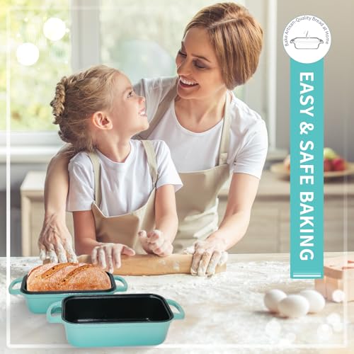 2 Piece Enameled Cast Iron Bread Pan with Lid (Lake blue) K5344