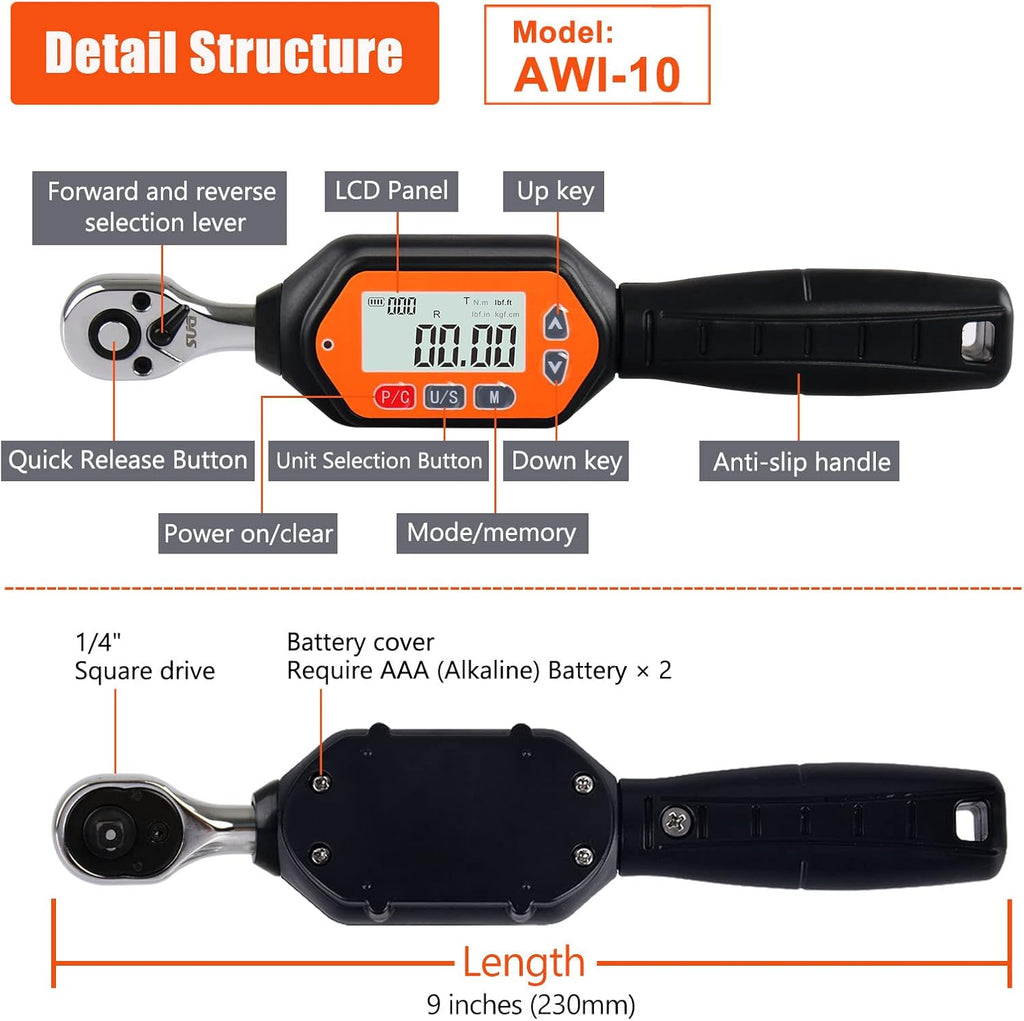 1/4-inch Drive Mini Digital Torque Wrench P34940