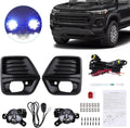 Pair Front Bumper LED Fog Light with Fog Light Cover and Wire Harness Compatible with 2023 2024 Chevy Colorado Fog Lamp Driving Fog Light Lamp (Clear Lens) with Fog Light Bezel, Switch, Wires F846374